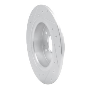 Honda HR-V Brake Rotor (1) - Rear Right - R1 Concepts - Drilled & Slotted - Silver - `16-`25